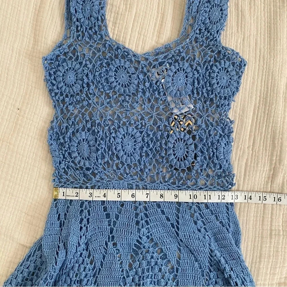 Alix Blue Crotchet Scoop Neck Maxi Dress - Picture 8 of 11